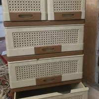 فایل دراور ۴ کشویی طرح حصیری پلاستیکی