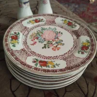 سرویس قدیمی چینی گل رنگی