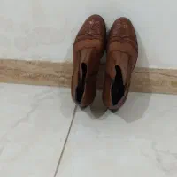 کفش ساق بلندرنگ قهوه ای سوخته جنس ترک
