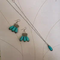 گردنبد و گوشواره و دستبند فیروزه