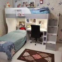تولیدی تخت دوطبقه  مدل ال میزدار ۸۸۸
