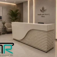میز پذیرش ۱۱۰۰/صندلی کارمندی راحت مبلمان شیک ترند