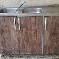 سینک دو لگنه همراه با اب چکان