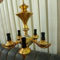 لوستر قدیمی برنجی وآب طلا