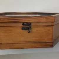جعبه تی بگ و آجیل چوبی و دیوارکوب پلی استر طرح گل