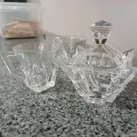 دو دست استکان و یک دست قندان اصل