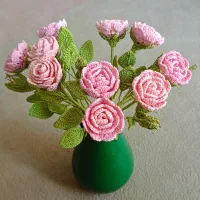 گل رز قلاب بافی