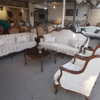 مبل ۸ نفره کویین منبتی با جلو مبل و عسلی
