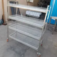 ترولی آبچکان ۴طبقه چرخدار استیل