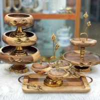 ظروف پذیرایی چوبی سوفله خوری سرویس ست پذیرایی