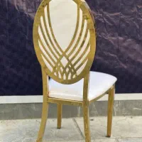 صندلی فلزی ابکاری pvd/طلایی سفید تالار رستوران