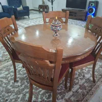 میز گرد چهارنفره چوبی
