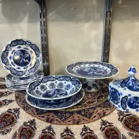 ست پذیرایی ۱۱ پارچه چینی قلم ابی انتیک