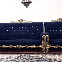 مبل نیمه سلطنتی ۷نفره سرمه ای + ۳میز عسلی
