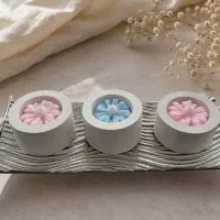 شمع سنگی زیبا با گل بابونه