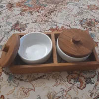 اردو خوری سرامیکی پایه و درب چوبی نو