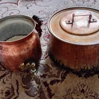 قابلمه و کتری شیردار مسی