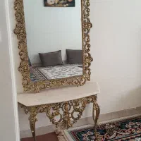 آینه کنسول طرح برنز وشمعدونی