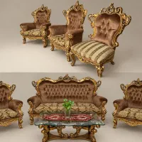 فروش مبل سلطنتی همراه با میز نهار خوری
