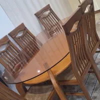 میز ناهارخوری دو طبقه با شیشه