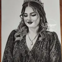 طراحی سیاهقلم و نقاشی چهره(هایپررئال)هدیه کادو