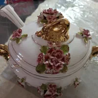 سوپ خوری در دار با ملاقه ( گل برجسته)|کلکسیون اشیاء عتیقه|میاندوآب, |دیوار