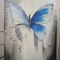 تابلو رنگ روغن پروانه