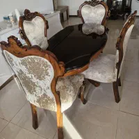 ناهار خوری 4 نفره چوب راش بسیار نو و شیک