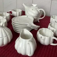 سرویس چای‌خوری ۱۵ پارچه سفید (طرح Romance)