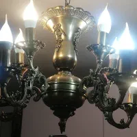 لوستر ۵ شاخه ۱۰ شعله برنز