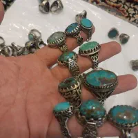 انگشتر نقره روس با فیروزه نیشابور احیا شده و طبیعی