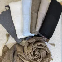 شال نخ پنبه  جناغی شش منگوله(روسری دل‌آرا)