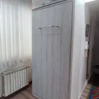 تخت تاشو تک نفره بدون تشک / کم جا چوب / تخت دیواری