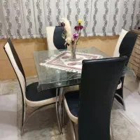 میزو ۴صندلی نهار خوری استیل با روکش چرم