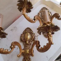 فروش ۲ عدد لوستر دیوارکوب برنزی
