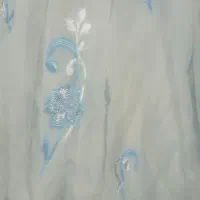 دو عدد پرده حریر و یک عدد والن مخمل آبی