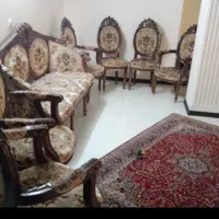 مبل استیل قدیمی 9نفره چوب گردو