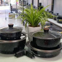 قابلمه چدن گرانیتی ۱۰ پارچه سرویس قابلمه