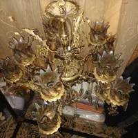 لوستر برنزی ده شاخه ایی نو بدون استفاده