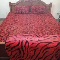 ست فرش روتختی وپرده  مخمل شیک