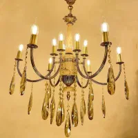 لوستر سنگی 12شعله/تعویض لوستر کهنه با نو