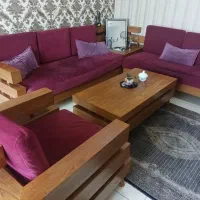 مبل راحتی ال با میز وسط
