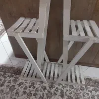 پایه گل سفید چوبی