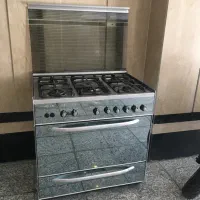 اجاق گاز ۵ شعله فردار استیل ، درب شیشه ای