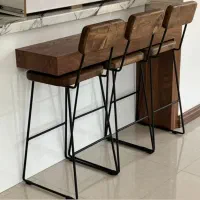 صندلی اپن پشتی دار چوب و فلز، ناهارخوری،اوپن کانتر