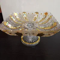 میوه خوری شکلات خوری گلدان چراغ طلاکوب کریستال چک