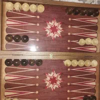 تخته نرد و شطرنج MDF طرح چوب  دوکاره  بسیار تمیز