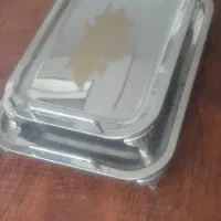 دو عدد سینی استیل  سایز کوچک و بزرگ در حد نو