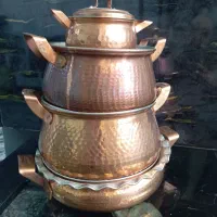 قابلمه مس و قابلمه روحی طرح استیل