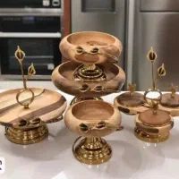 ظروف پذیرایی چوبی طلایی لیلیوم نوی نو